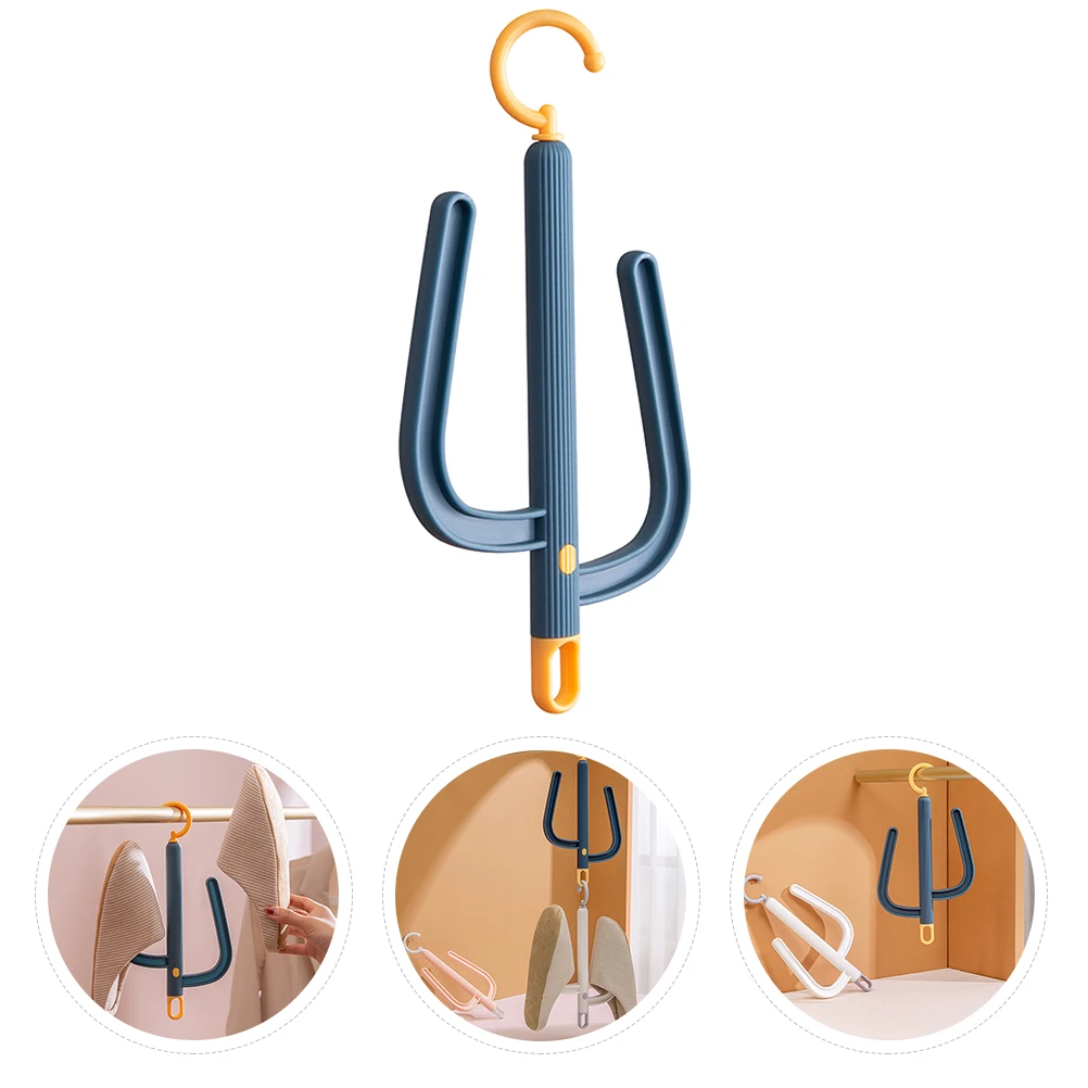 

Swivel Hook Multi functional Shoe Drying Rack ganizer ABS Space saving Bedroom Wardrobe Hanging Shelf Tail Hook Design