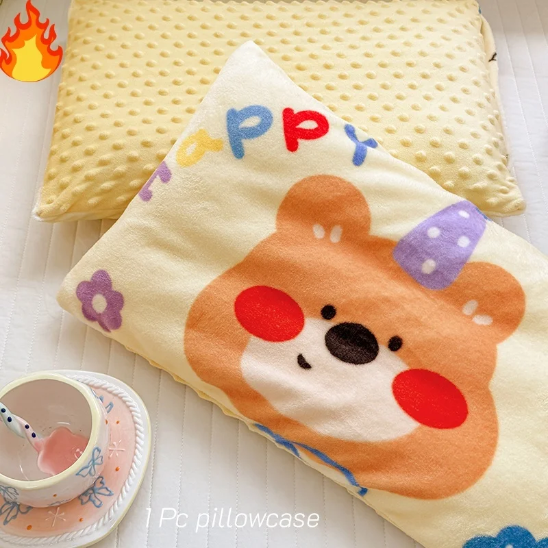 1pc Cartoon Pillow Cover , Warm Kids Pillow Case ,Winter Bedding Pillowcase ,A Class Pillowcovers for Kids Children Baby Newborn