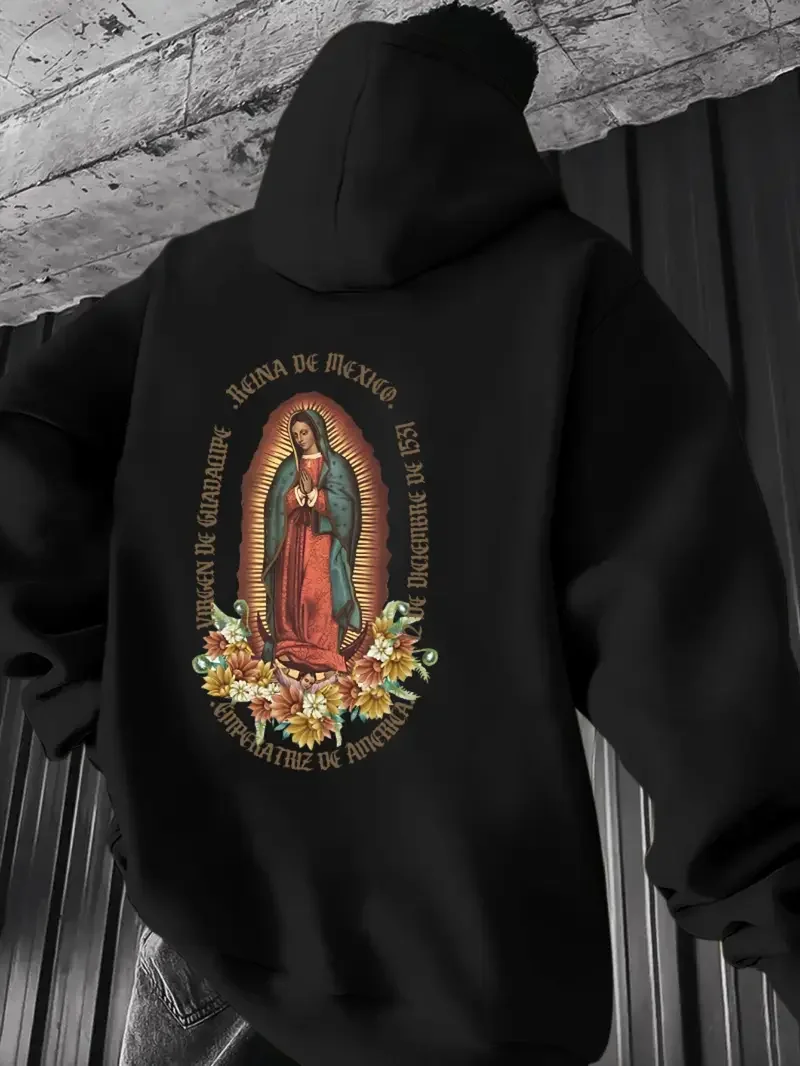 سويت شيرت رجالي فضفاض بقلنسوة 270 جرام، بلوفر أسود ملابس الشارع، هوديس كاجوال على الطراز الأمريكي، مناسب لفصول الشتاء