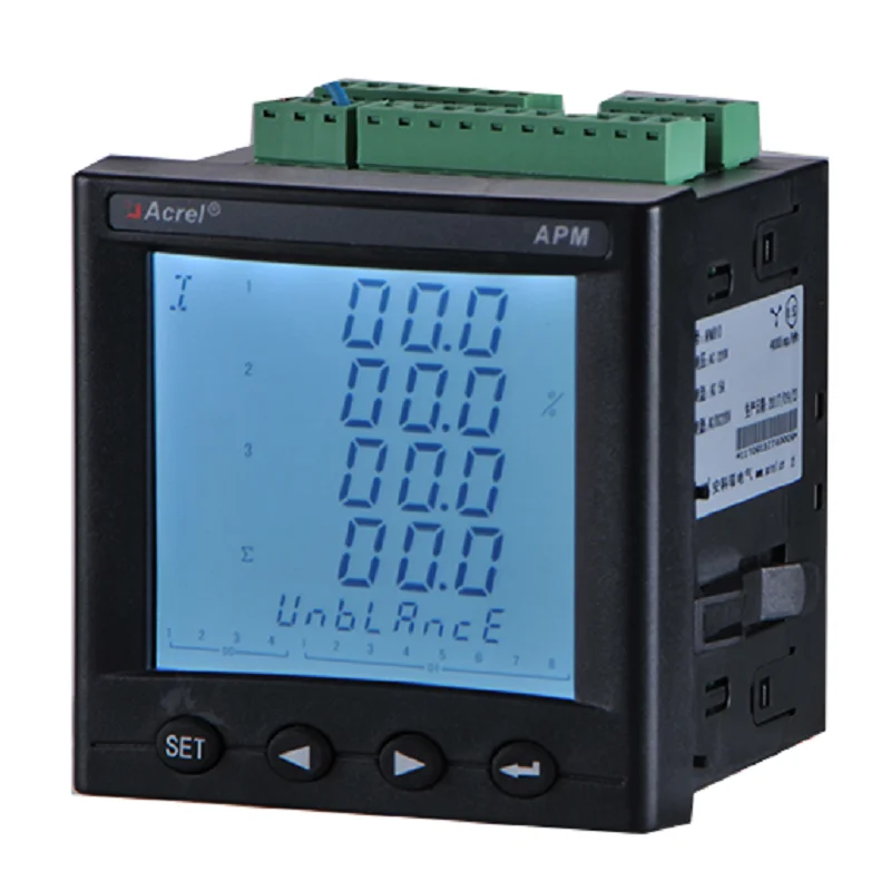 APM810 3 phase electrical multifunction power meter digital with harmonic / RS485 input ac 100V/690V