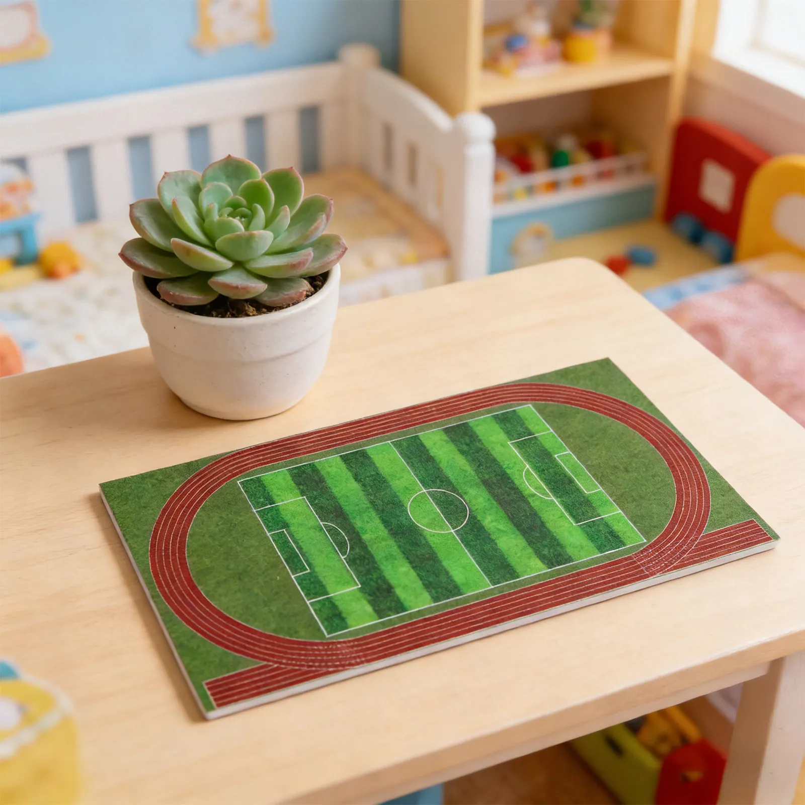

1:300 Scale Miniature Sports Field Simulated Football Field for Diorama Scene Layout Sand Table Architectural Use