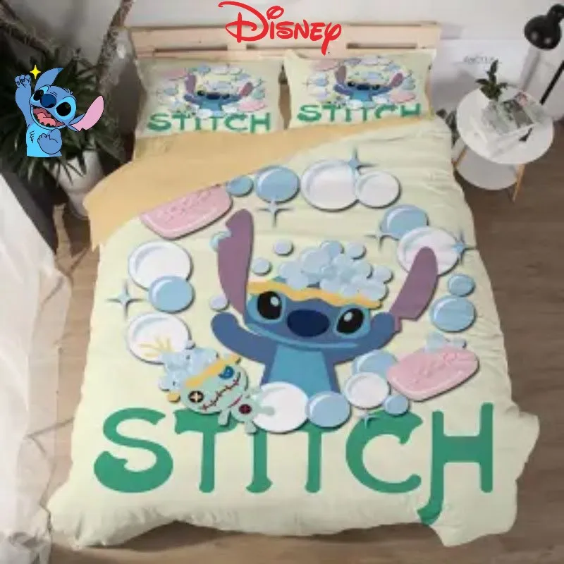 

Disney Stitch модная индивидуальность милый мультяшный графический принт хлопок удобная дышащая простыня пододеяльник комплект из четырех предметов