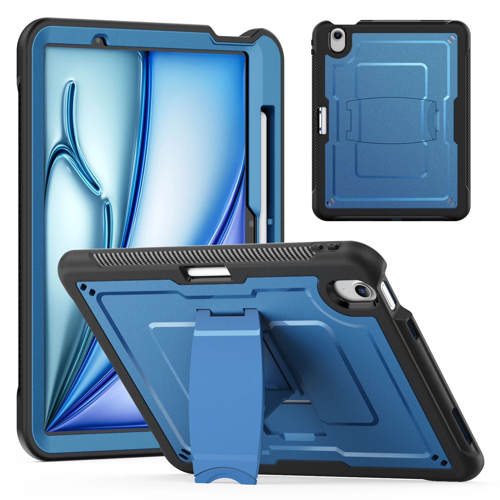 

Чехол PC+TPE для iPad Air 13, 11-дюймовый, 10-й, 11-й 10,9, противоударный чехол для планшета Pro11 7, 8, 9-й Mini 6, кронштейн с гнездом для ручки Funda