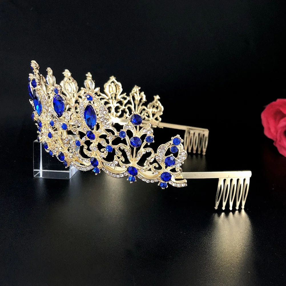 1Pcs Bride Crown Elegant Wedding Tiara Comfortable Hair Headdress Charming Bridal Banquet Rhinestone Decor Bride Crown