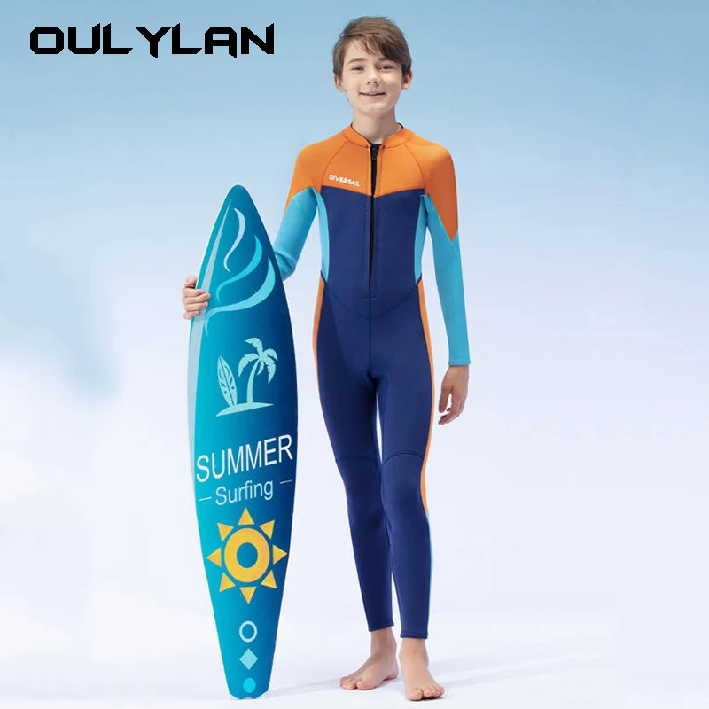 

8-16Y Youth Diving Suit Children Rash Guards Neoprene Wetsuit Underwater Surfing Swimwear for Boys Scuba Snorkeling Wet Suits