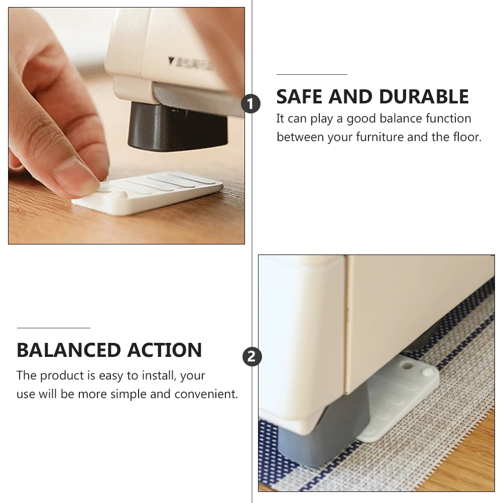 

5Pcs Plastic Levelers for Furniture Efficient Anti-Slip Bed Sofa Feet Mats White Leveling Shims Plastic Wedge Furniture Parts