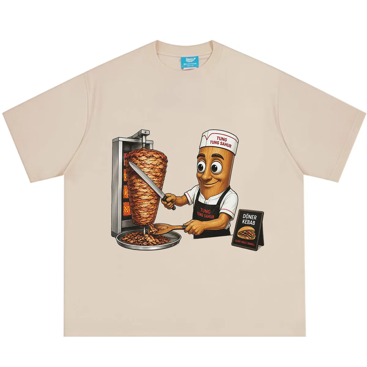 Tung Tung Sahur Doner Kebab Funny Meme T Shirt Men Women Vintage Fashion T-Shirt Summer Loose Casual Hip-hop Cotton T-shirts