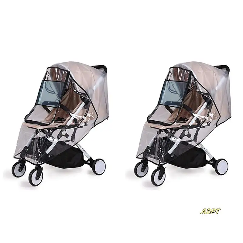 

2X Stroller Rain Cover Universal, Baby Travel Weather Shield, Windproof Waterproof, Protect From Dust Snow