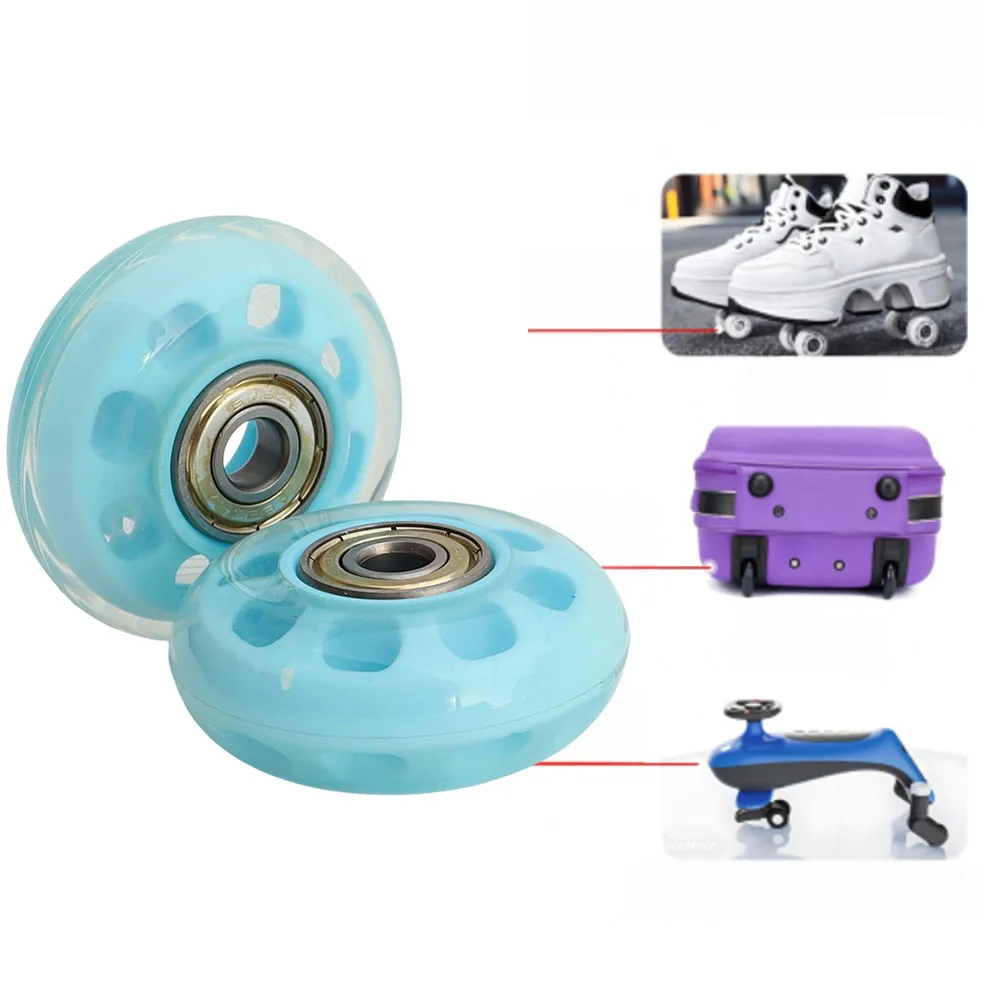 4-Pack Luggage Wheels Replacement 50x20mm With 8mm Bore Quiet PU Roller Skate Wheels For Suitcases Hand Trolleys Scooters