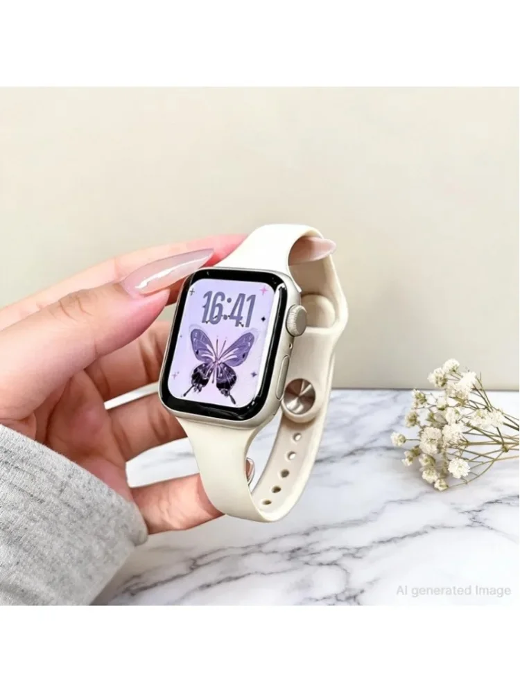 Schlankes Armband für Apple Watch 42mm 40mm 41mm 46mm 44mm 45mm Sport-Silikonarmband iWatch Series 11 10 9 8 SE 7 6 5 Ultra 2