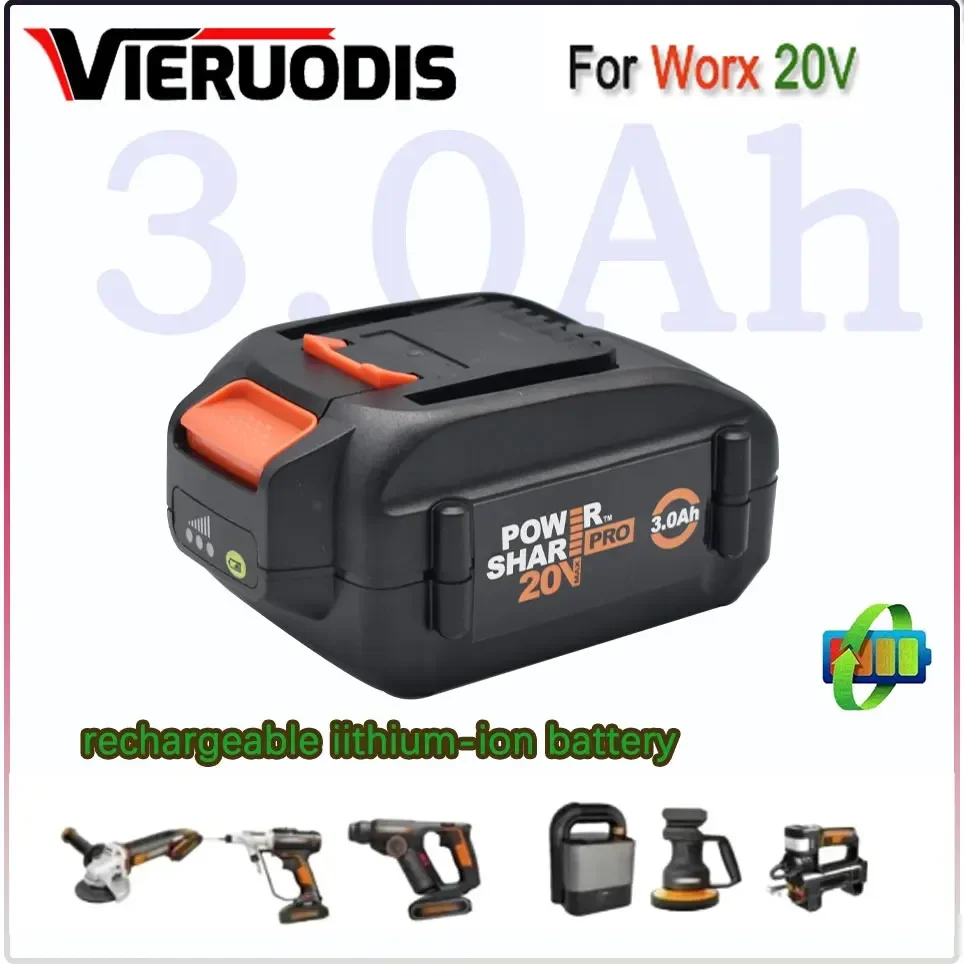 

For WORX Brand New Genuine WA3578 - PowerShare 20V 3000mAH Lithium-Ion Large-Capacity Battery