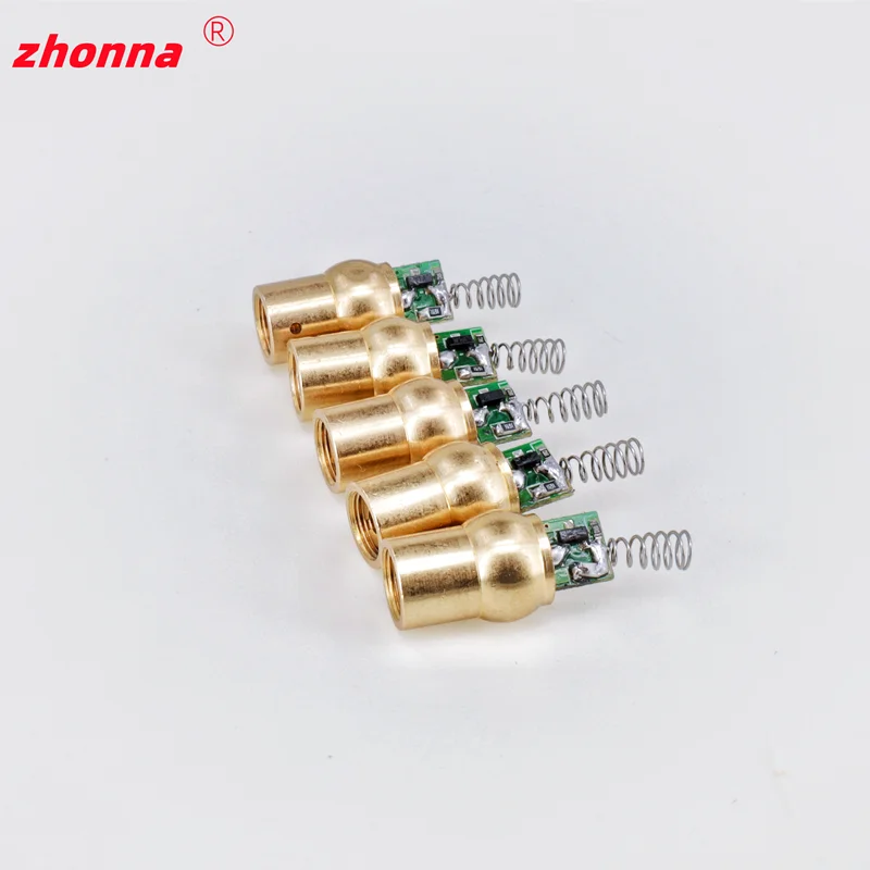 Red 650nm 5mW Dot Laser Modul DC Enter 3V/5V 9X16mm Metal BronzeHead Target Photoelectric Source  manufacturerFree Customization