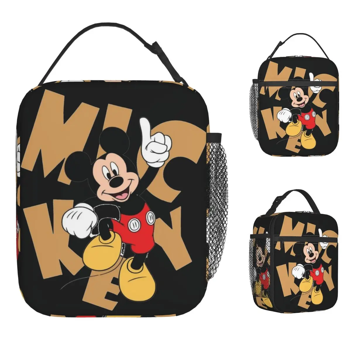 Bolsa de almuerzo de animación de Mickey Mouse, fiambrera de cómic de dibujos animados de Minnie Mouse, bolsas de almuerzo térmicas escolares para niñas, bolsa refrigeradora Oxford