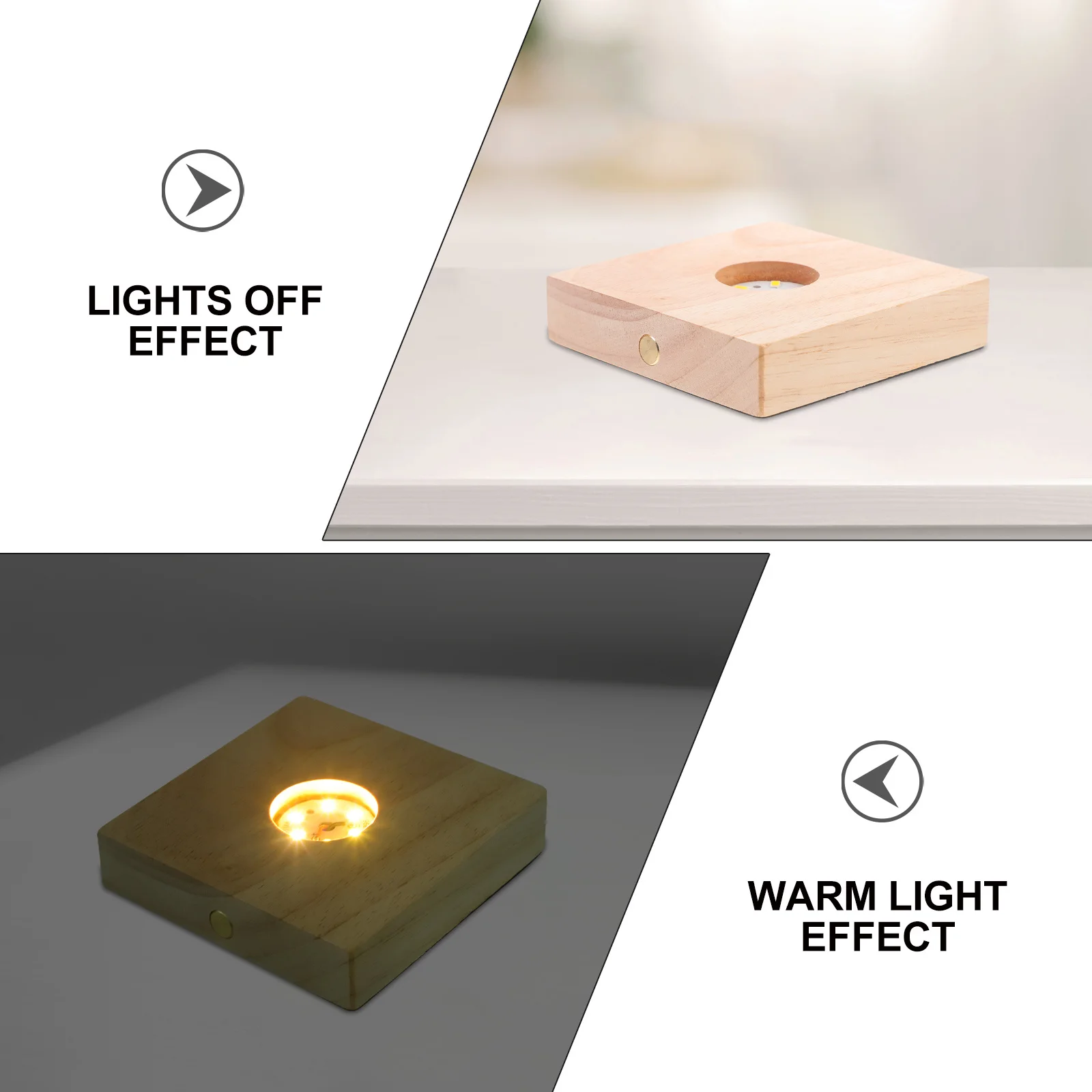 

1Set Crystal Sphere Wooden Stands LED Light Base USB Powered Display Stand for Crystals Jewelry Resin Items Warm Glow Home Decor