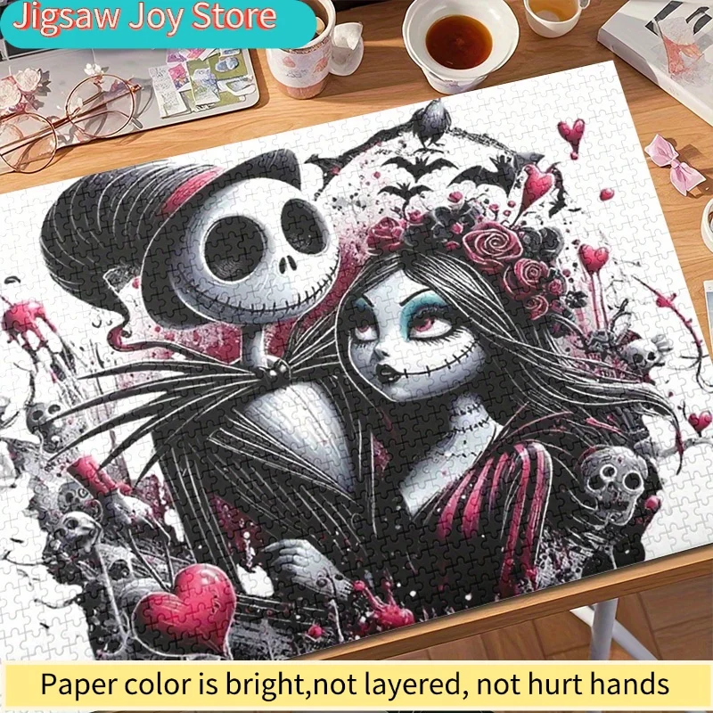 

Пазл «Карнавал Хэллоуина» с Джеком Скеллингтоном и Салли — издание «Сложная версия», с готическими розами и сердцем