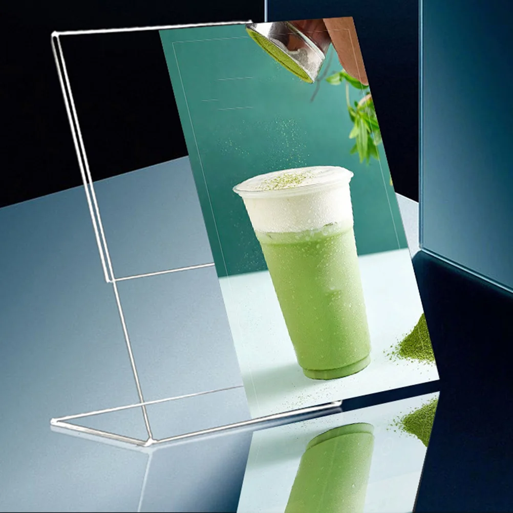 

3pcs Acrylic Table Stand L-Shaped Display Rack For Menu Flyer Sign Holder Desktop Label Organizer Clear Versatile Stand