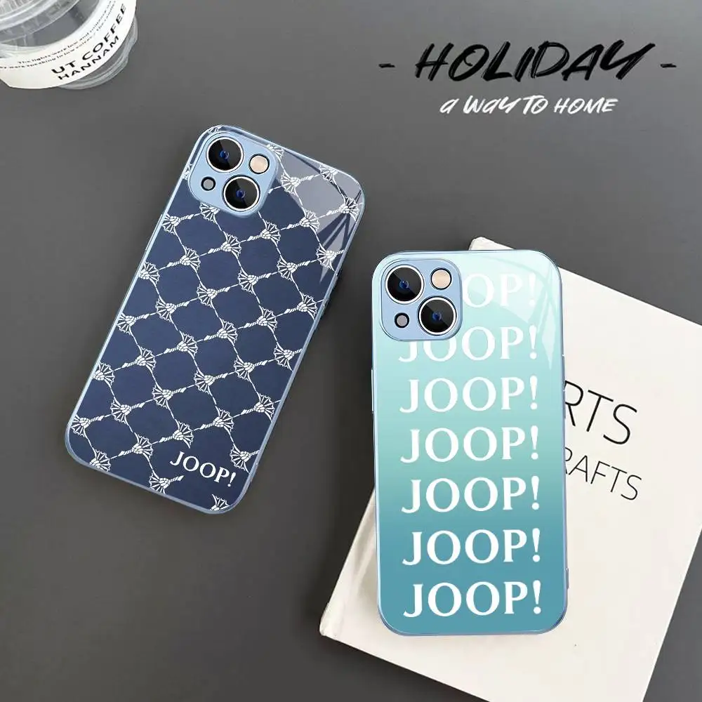 Fashion Brand J-Joop For IPhone 14 13 12 Mini 11 Pro XS Max X XR 14 Plus Tempered Glass Cover 6