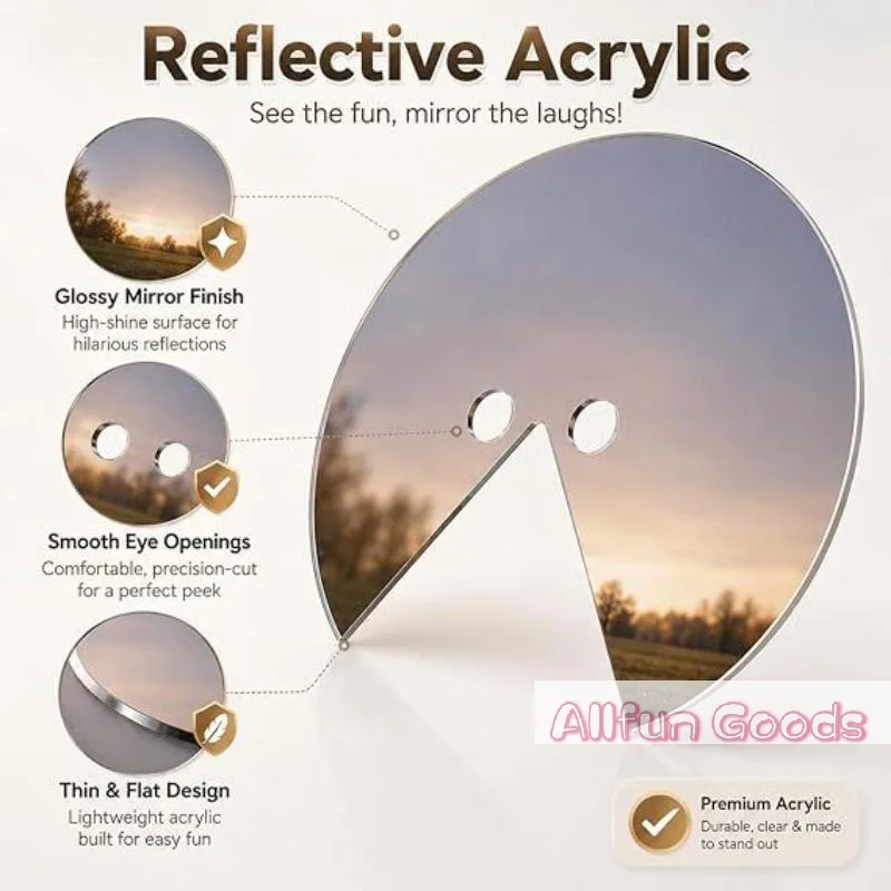[TG835]Mirror Face Mask With Hilarious Mirror Effect Lightweight Design Perfect For Prank Party Gag Gift For Prank Lovers