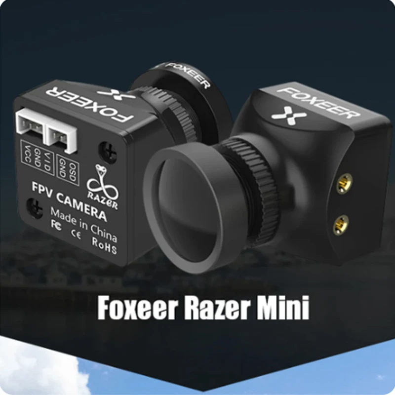 Foxeer Razer Mini HD 5MP 2.1mm M12 obiektyw 1200TVL FPV kamera NTSC PAL przełączana 4ms latencja 22*22mm dla dron FPV