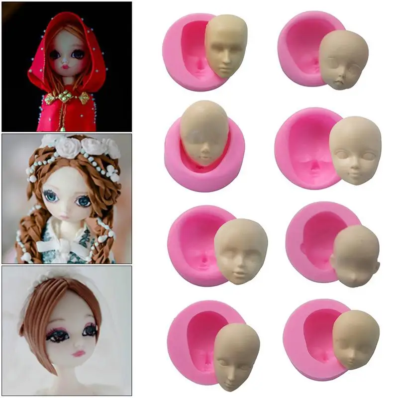 3D Girl Princess Face Lady Head Cake Mold Doll Head Cake Chocolate DIY Decor Silicone Cute Doll Face Stampo Per Fondente