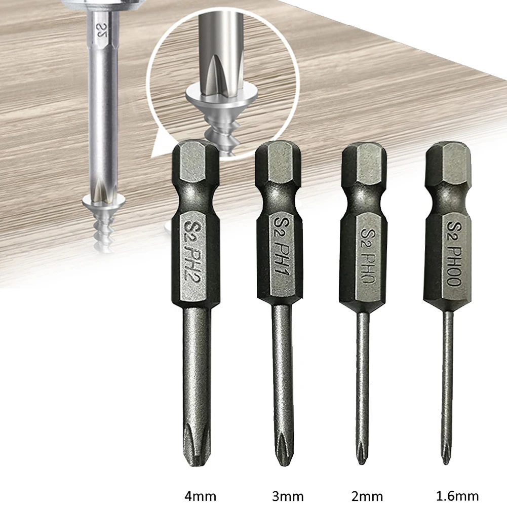 1/4 Hex Shank Screwdriver Bits Hand Screwdrivers Multifuctional PH00 PH1 Precision 4Pcs/set 50mm Electric Drills