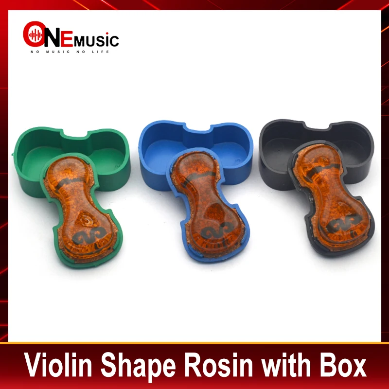 Yeanling Good Quality Violin Viola Cello Rosin Violin Shape with Plasic Box Blue/Green/Black