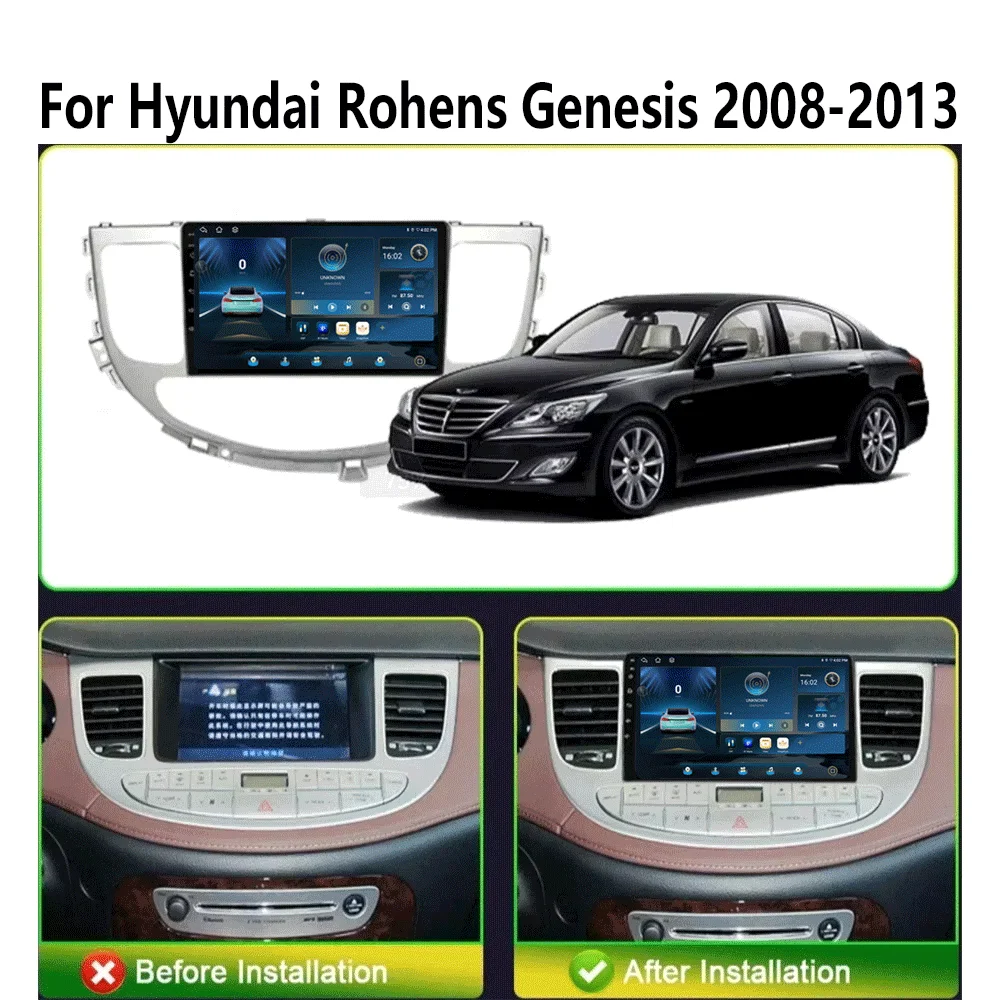 Car Radio Android 16 Carplay 2K Screen Multimedia Player For Hyundai Rohens Genesis 2008-2013 Autoradio Stereo 2din Head Unit