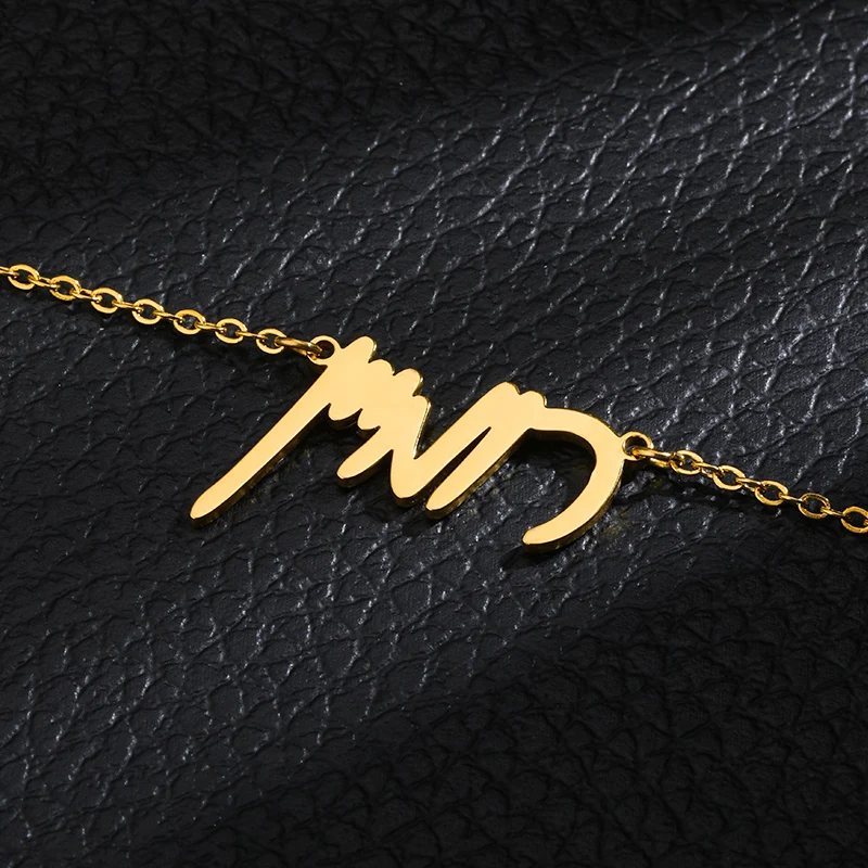 Jewish Ethnic Language Hebrew Name Necklace Personalized Jewelry Stainless Steel Custom Nameplate Necklace Friendship Gifts