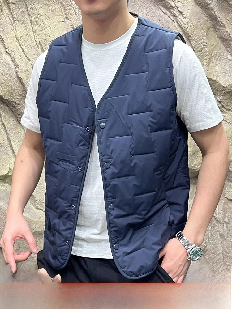 

Подарок андпа! 00% шерсть с наполнителем! V-Ne Мужской теплый многослойный жилет на подкладке, осень-зима, подходит для одной пуговицы