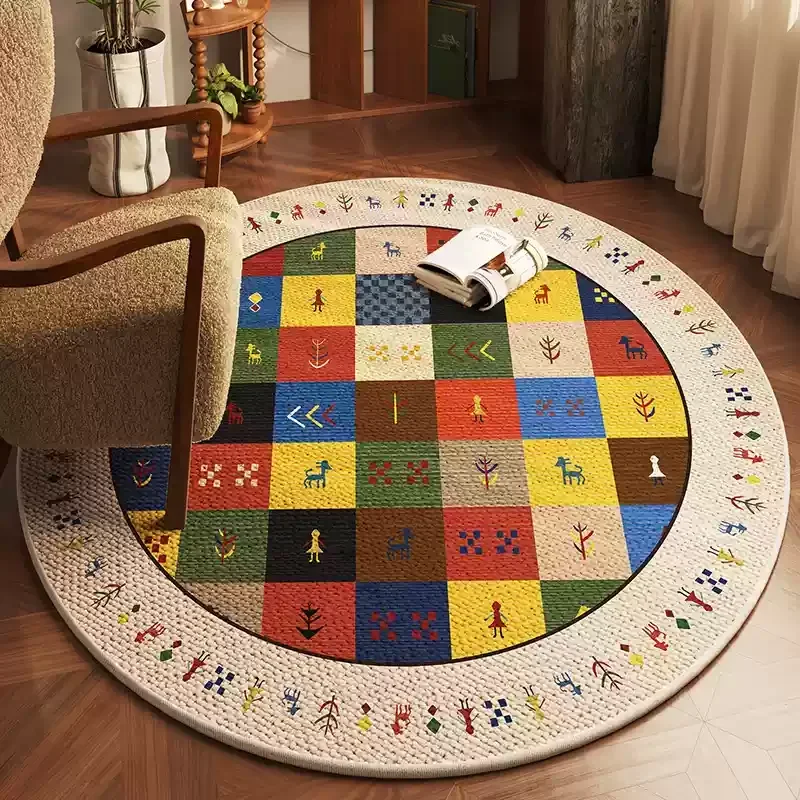 American Retro Round Living Room Carpet Bedroom Children's Room Study Swivel Chair Rocking Chair Kinder Kamer Home Furniture