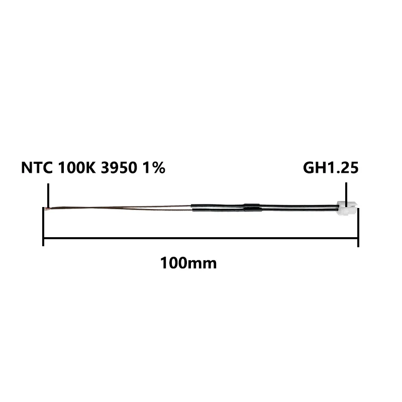 2pcs NTC 3950 100K Thermistor Temperature Resistance Sensor 3D Printer Parts 100mm Length 100K Thermistor For Bambu Lab X1 P1P