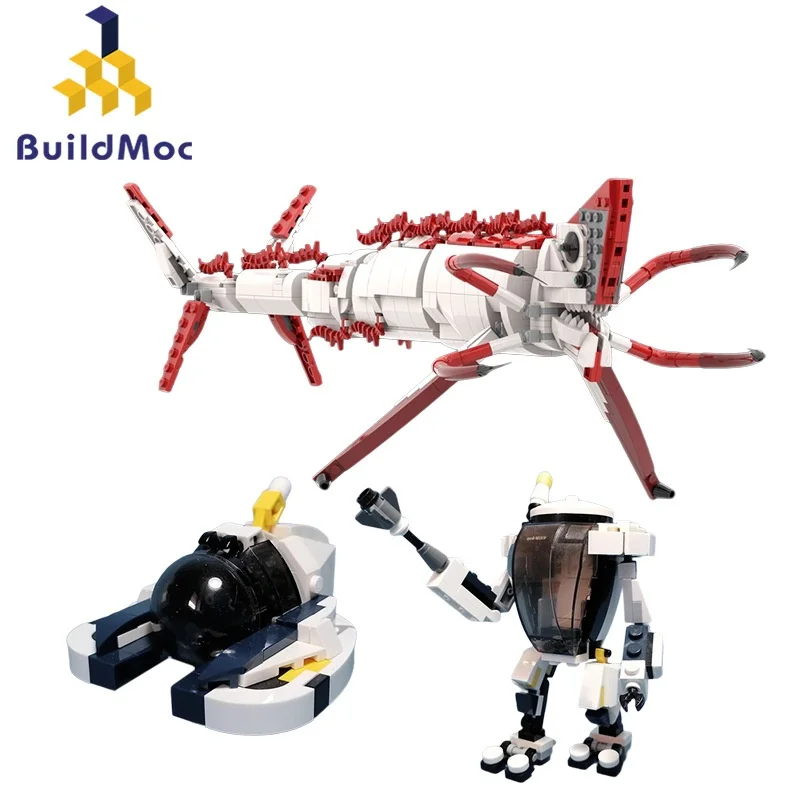 Buildmoc Prawn Suit Building Blocks Set Underwater Explorer Small Particle Combination Ocean Adventure Children Gift (804pcs)