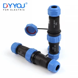 SP21 Docking Type Aviation Cable Wire Connector Outdoor Waterproof IP68 Welding Plug Socket Male Female 2/3/4/5/7/9/12 Pins