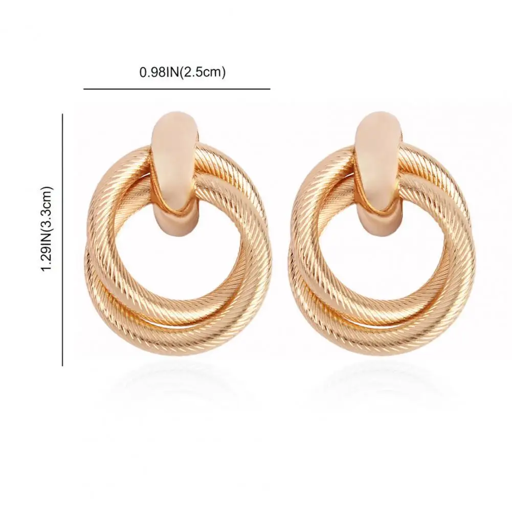 Women Hoop Earrings Exquisite Double-hoop Earrings Fashionable Women's Alloy Accessories for Everyday Elegance Lightweight Hoop