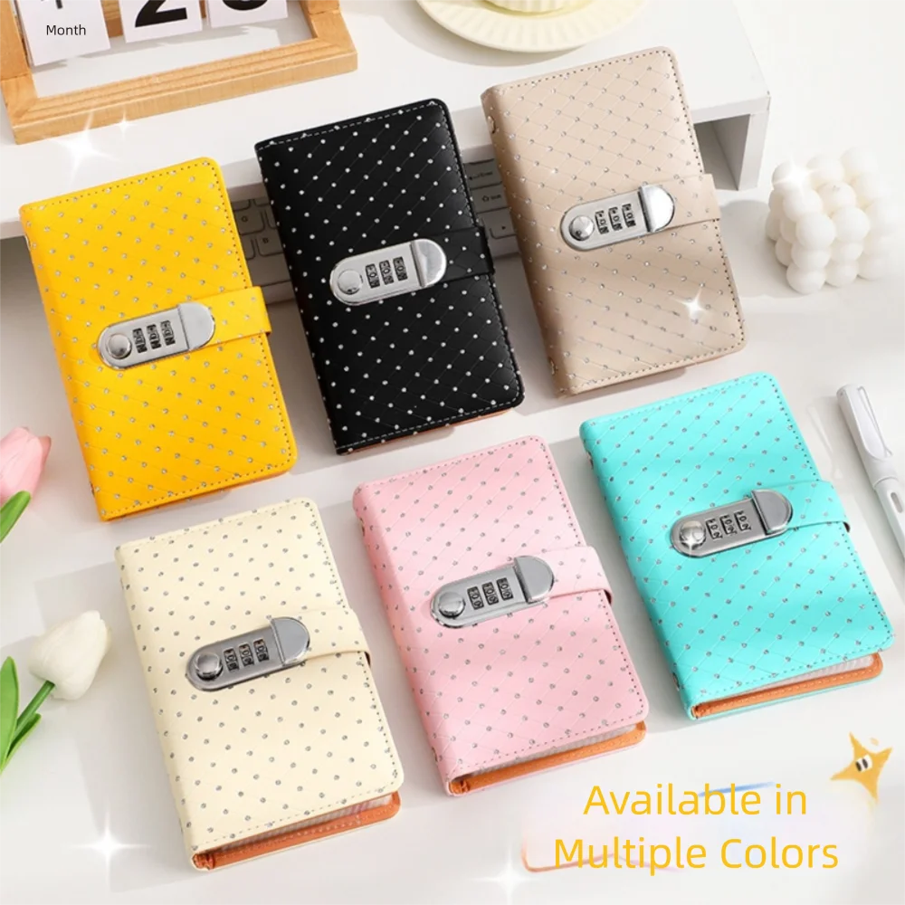 

With Password Lock 100 Envelopes Money Saving Challenge Broken Drill PU Money Collection Book Waterproof Reusable Savings Binder