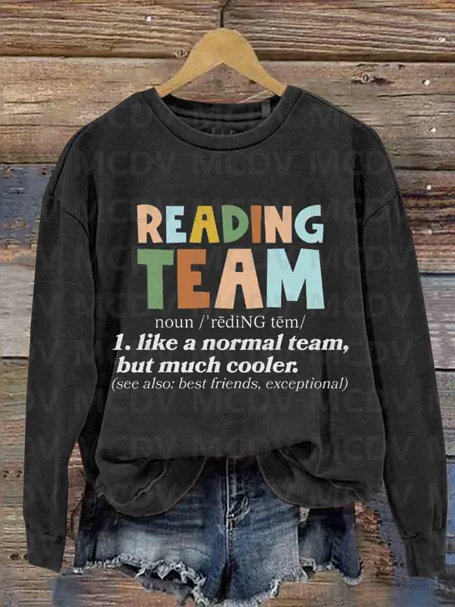 Reading Teacher Casual Sweatshirt 3D Printed Women Pullover