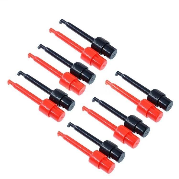 10PCS Hook Test Clamp Large Small Instrument Test Hook Power Connection Hook Flat Body Test Hook/Head