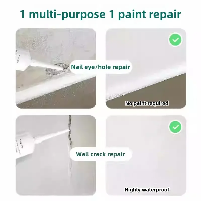 Agente de calafetagem para reparo de parede, pasta de vedação, secagem rápida, tinta válida, à prova de molde, restauração de parede, creme de reparo com raspador