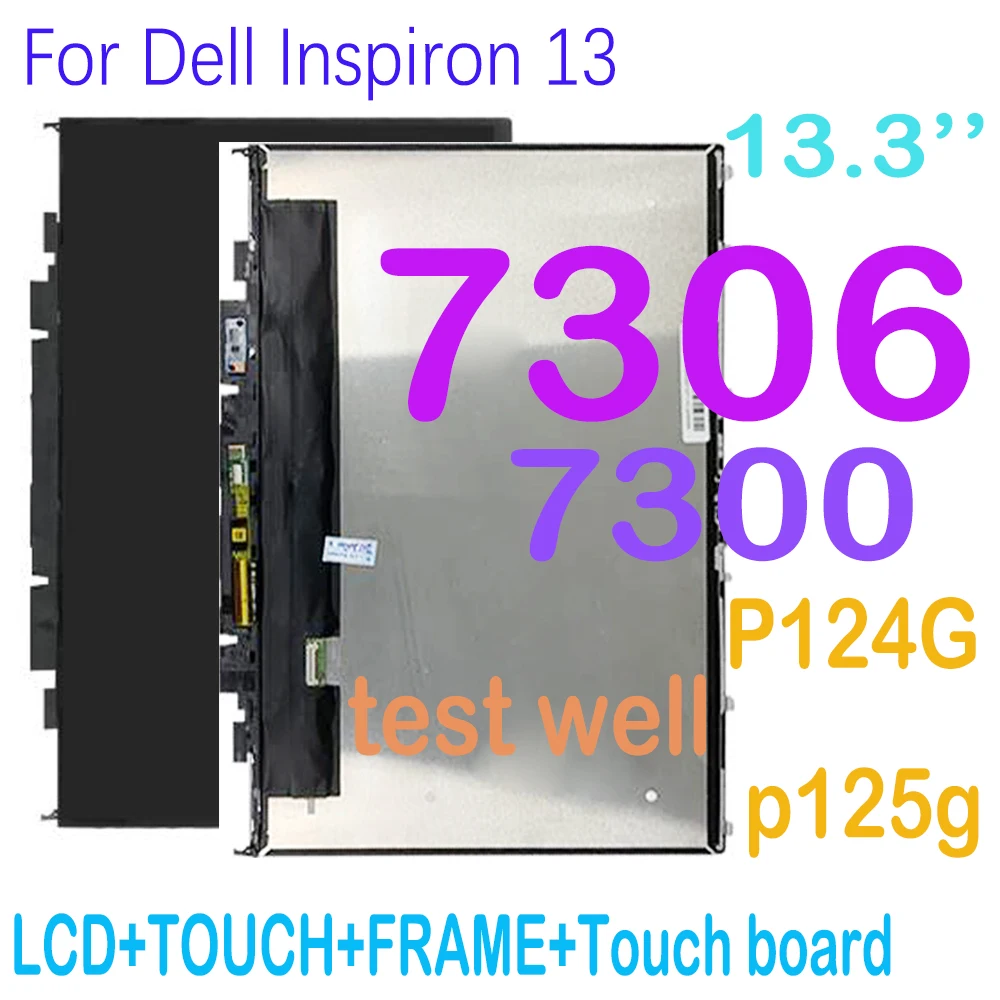 13.3 inch LCD Replacement For Dell Inspiron 13 7300 7306 P124G P124G001 P125G P125G001 LCD Display Touch Screen Assembly Frame