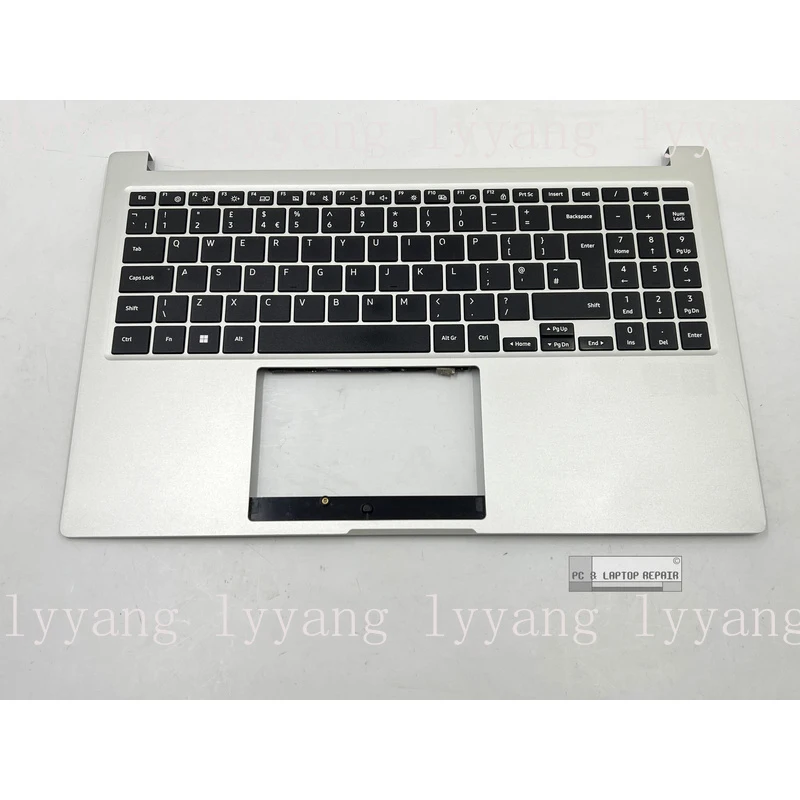 f  For  Samsung Galaxy Book 2 NP750XED Palmrest Top Cover UK Keyboard Silver BA83-04238A