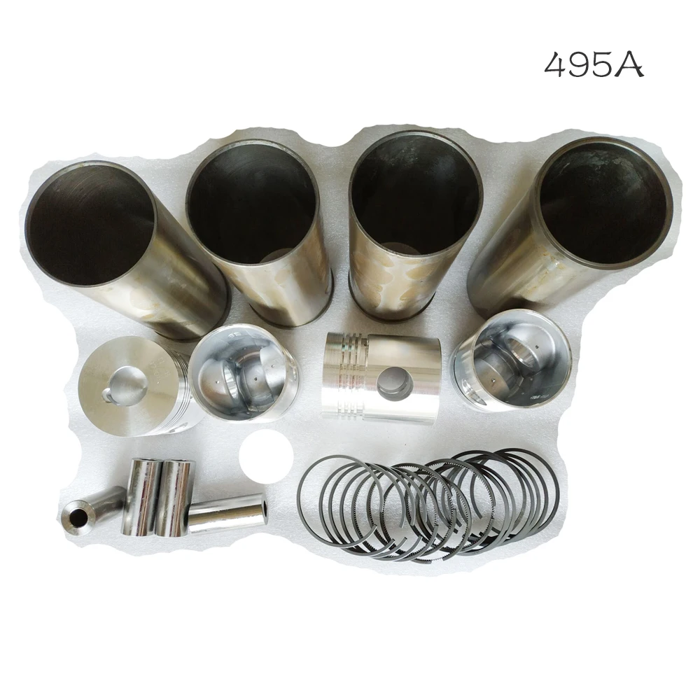 Set of piston groups for Shanghai tractor SH504 with Shanghai 495A / SNH654 with Shanghai 4100A