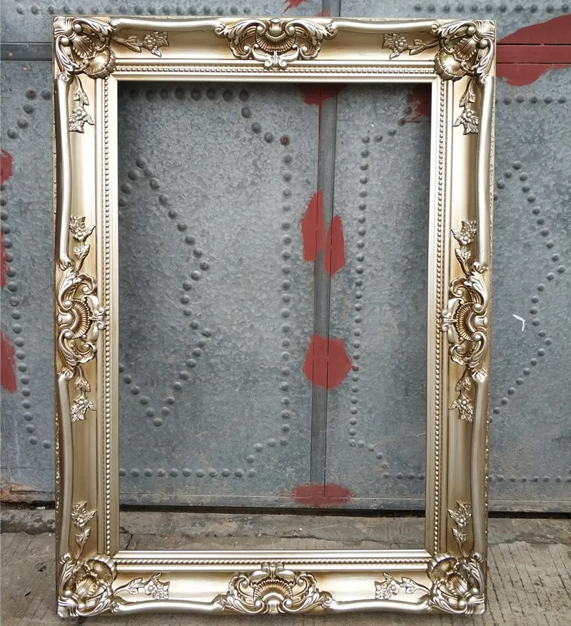 European Solid Wood Oil Painting Frame, Retro Carved Picture Frame, Customized Size Accept