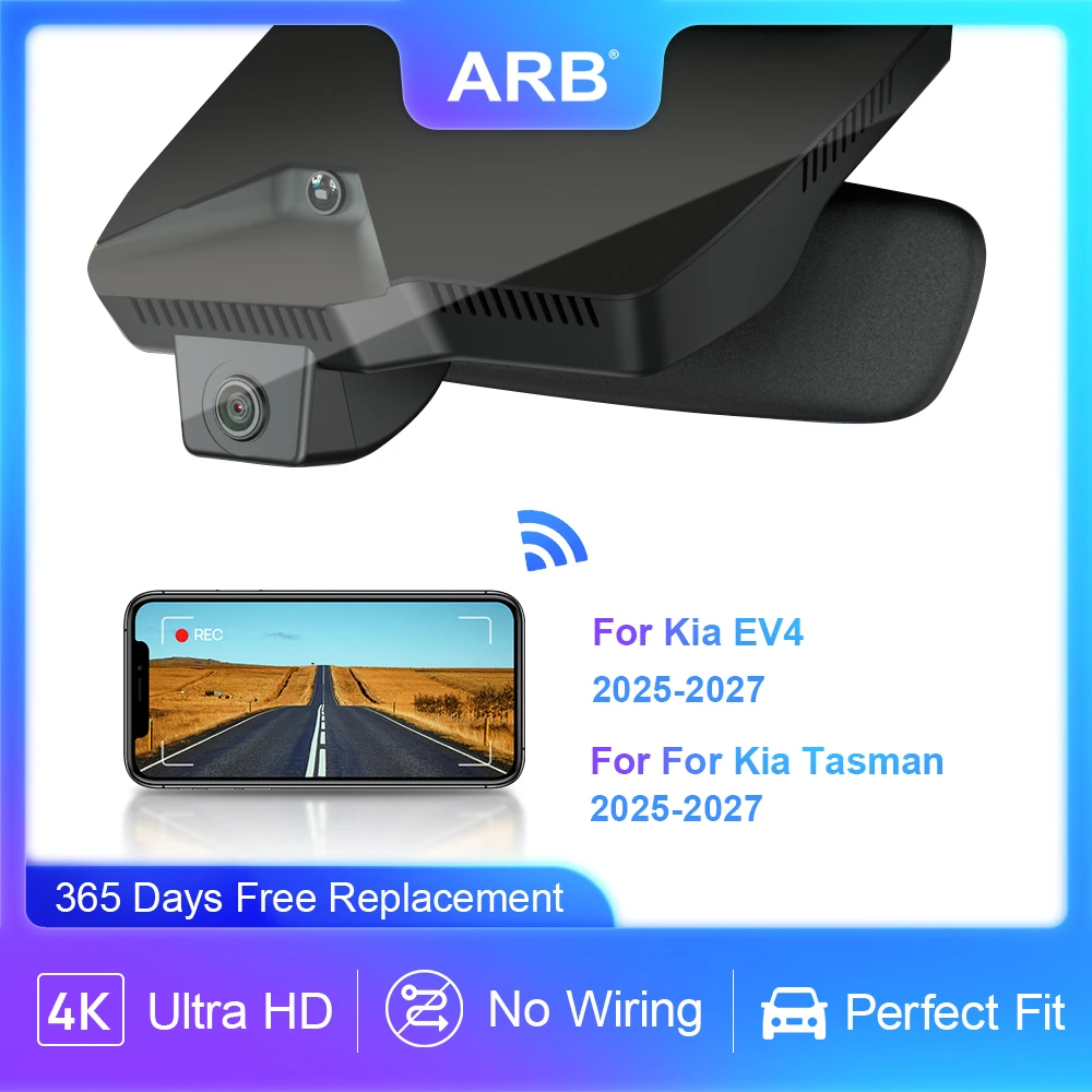ARB Vehicle Camera for Kia EV4 2025-2027 LHD RHD, 4K 2160P Car DVR Dash Cam with WIFI APP for Kia Tasman 2025-2027 RHD