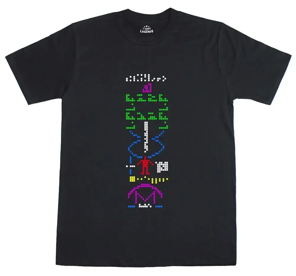 Arecibo Message Interstellar Message Space Geek Mens Regular Fit Black T Shirt