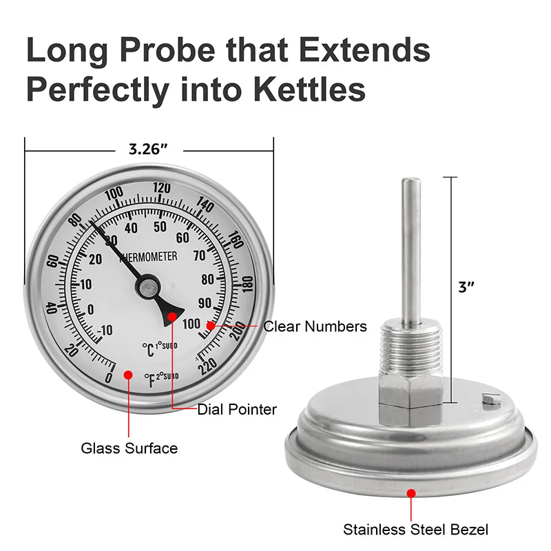 Weldless Bi-metal Thermometer Kit, 3