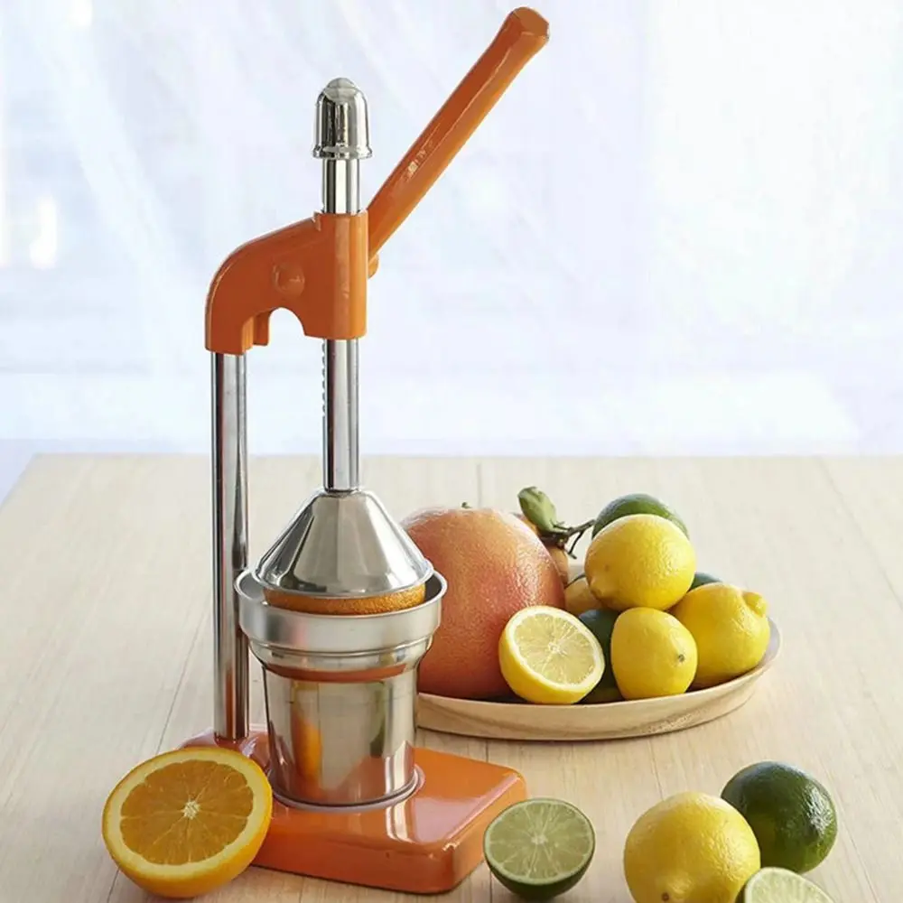 Hand Press Manual Orange Juice Maker Stainless Steel Heavy Duty Lemon Squeezer Aluminum Alloy Efficient Citrus Extractor