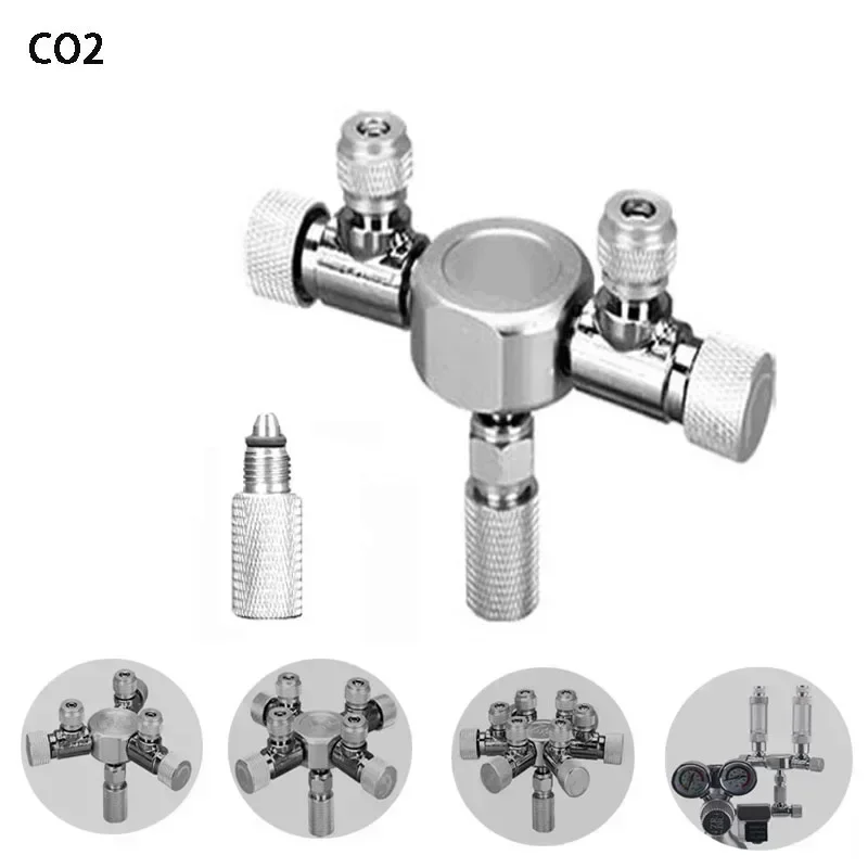 Stainless Steel Multi-channel Large Aquarium CO2 Separator Distributor Check Valve Fish Tank CO2 Generator Regulator Accessories