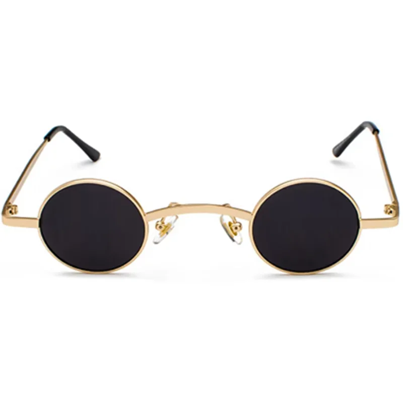 Punk Ronde Zonnebril Retro Zonnebril Voor Mannen En Vrouwen Ultra Klein Frame Hip Hop Stijl Ins Mode Cosplay Accessoires Prop