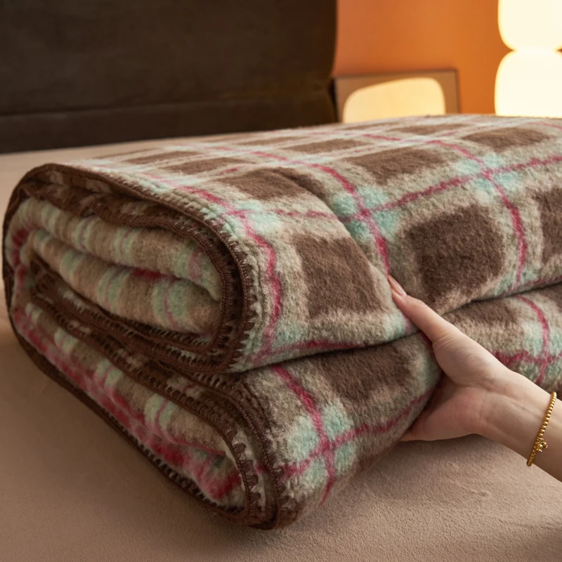 Ultra Soft Double Layer  Milk Fleece Blanket Warm Breathable Cozy Multi Use Throw Blanket for Sofa Cold Autumn Winter Days