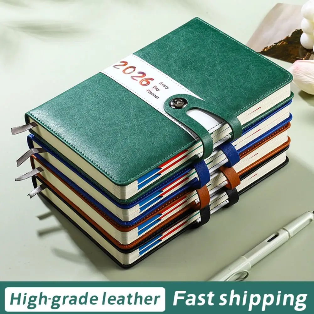 Portable A5 2026 Agenda Book To Do List Planner Reminder Daily Planner Textured PU Schedule Book Students